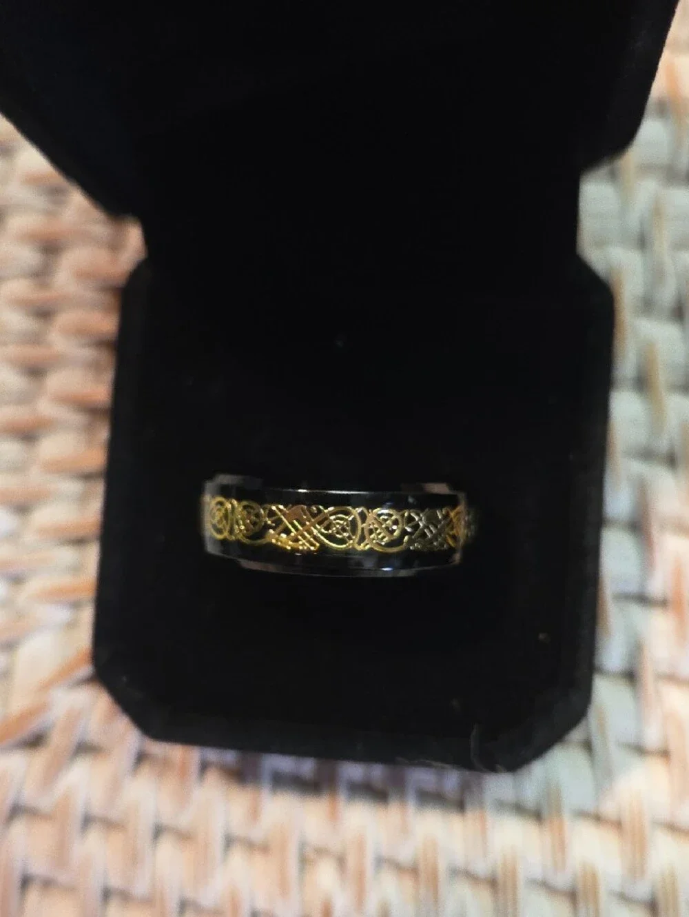 Men's Celtic Pattern Stainless Steel Ring - Silver, Gold, Light Blue, Dark Blue